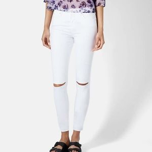 Topshop Moto Leigh Ripped Ankle Skinny Jeans Sz 26